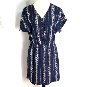 Blush Midnight Blue Floral Mini-Dress, Size XL